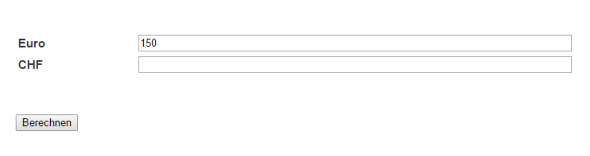 Euro in CHF umrechnen lassen 